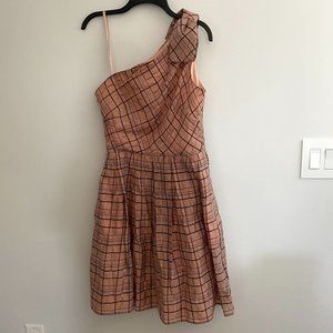 NWOT Gal Meets Glam Metallic Blush Plaid Dress Sz 6
